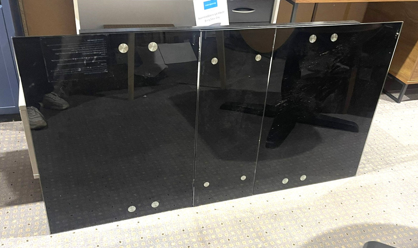 Lido Glass Extending Dining Table - Black
